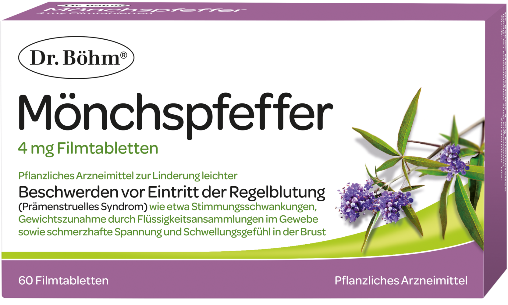 Dr. Böhm® Mönchspfeffer, pflanzliches Arzneimittel zur Linderung leichter Beschwerden vor Eintritt der Regelblutung